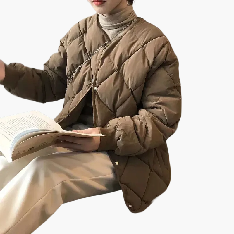 Damen Steppjacke Casual Übergangsjacke mit Knöpfen – Modischer Alltagsbegleiter