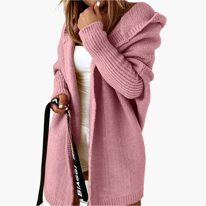 Damen Strick-Cardigan mit Kapuze – Kuscheliger Oversize Style für Herbst & Winter