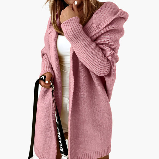 Damen Strick-Cardigan mit Kapuze – Kuscheliger Oversize Style für Herbst & Winter