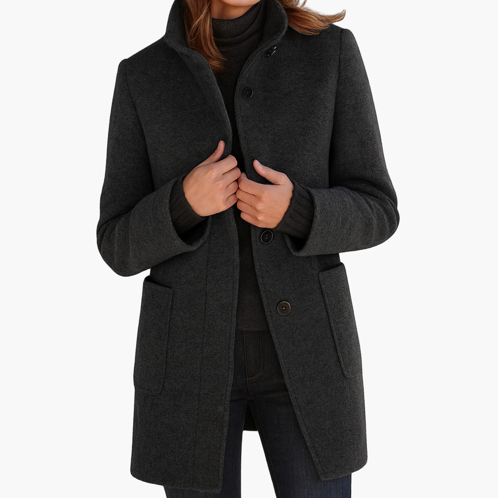 Damen Kurzmantel mit Stehkragen – Eleganter Alltagsmantel für Herbst & Winter