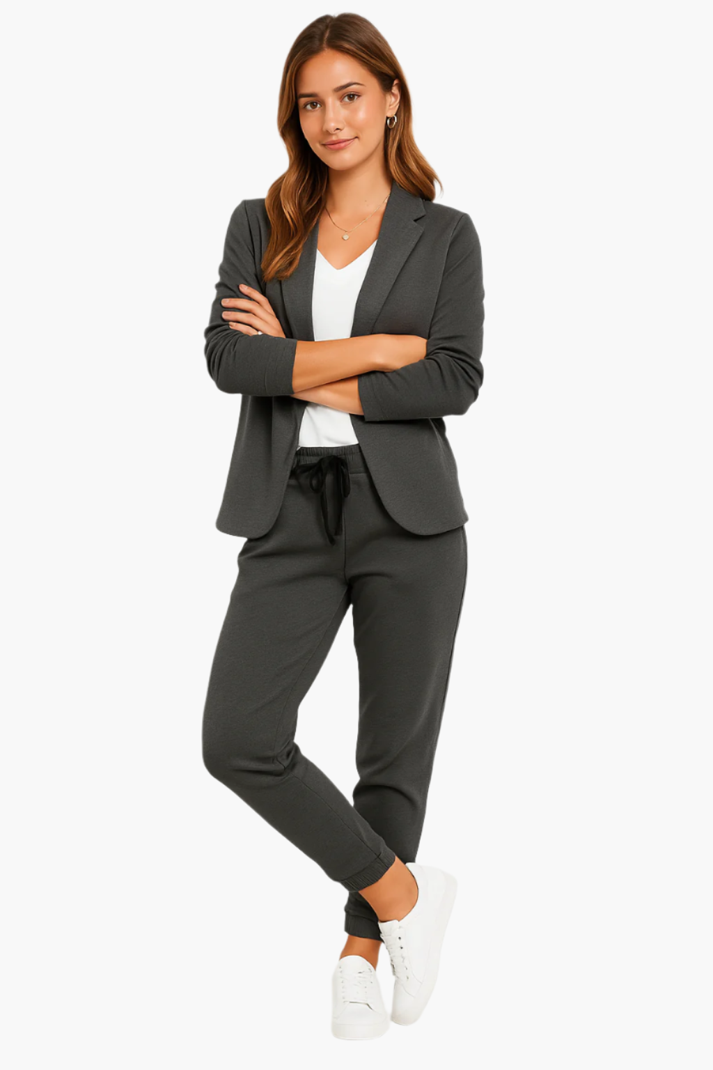 Damen Business Jogger Anzug – Eleganter Blazer mit Hose für Büro & Freizeit