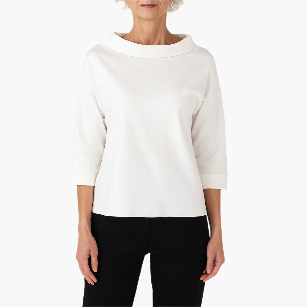 Damen Elegantes Oberteil mit hohem Kragen – Stilvolles Alltags- & Business-Top