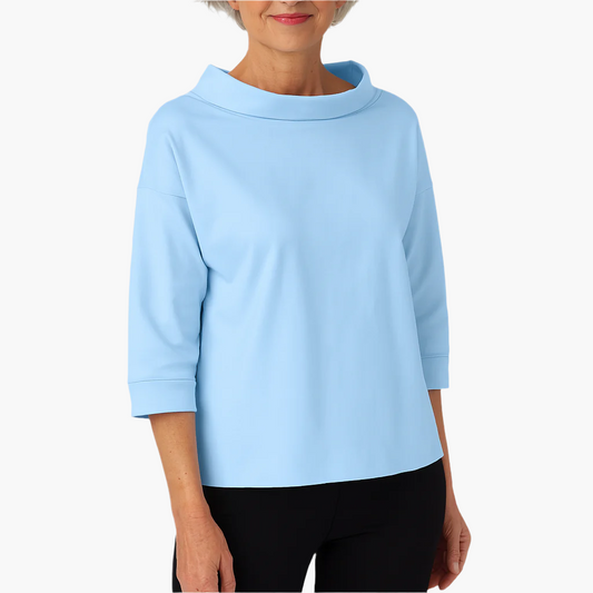 Damen Elegantes Oberteil mit hohem Kragen – Stilvolles Alltags- & Business-Top