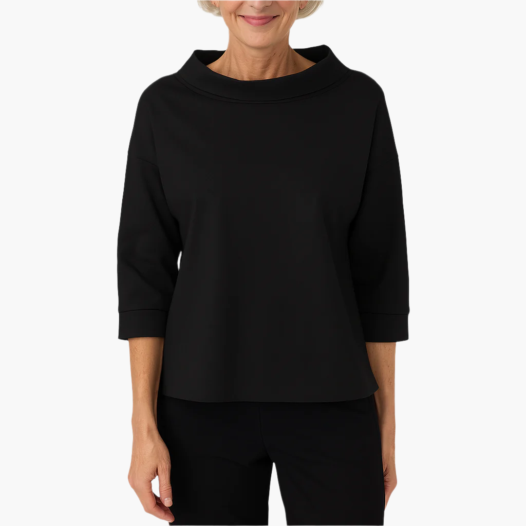 Damen Elegantes Oberteil mit hohem Kragen – Stilvolles Alltags- & Business-Top