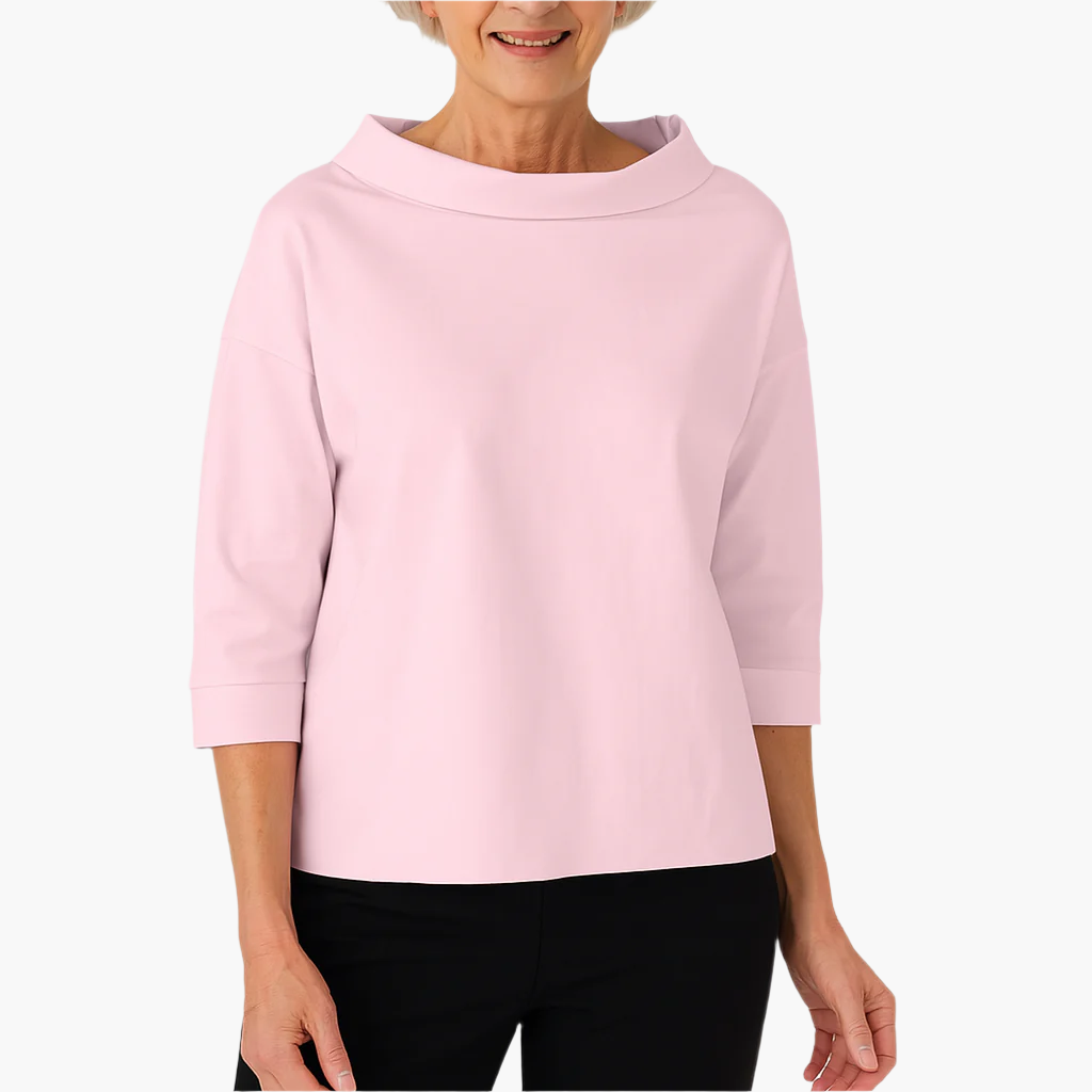 Damen Elegantes Oberteil mit hohem Kragen – Stilvolles Alltags- & Business-Top