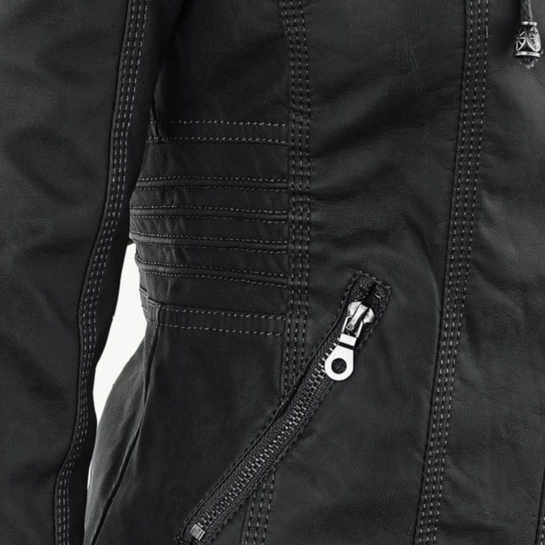 Damen Kunstlederjacke mit Kapuze – Modischer Allrounder für Alltag und Freizeit