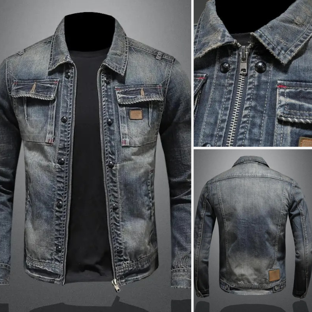Herren Denimjacke im Vintage-Stil – Klassisch, Lässig & Vielseitig