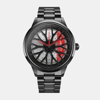Sommerliche Herrenuhr im Sportfelgen-Design – Armbanduhr für Männer, auffälliger Look für Freizeit & Urlaub