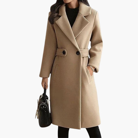 Damen Eleganter Wintermantel – Klassischer Business & Freizeit Taillenmantel