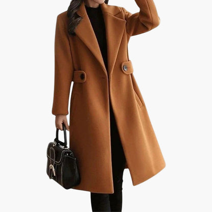 Damen Eleganter Wintermantel – Klassischer Business & Freizeit Taillenmantel