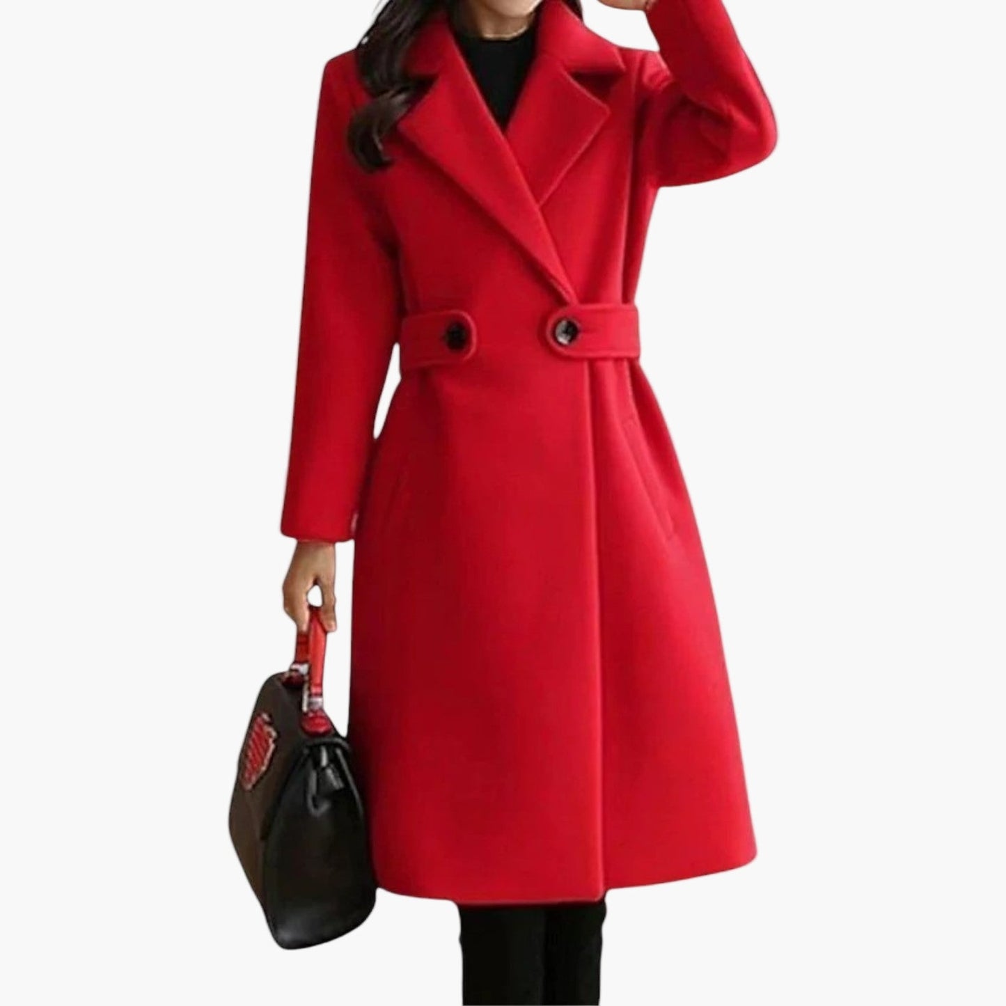 Damen Eleganter Wintermantel – Klassischer Business & Freizeit Taillenmantel