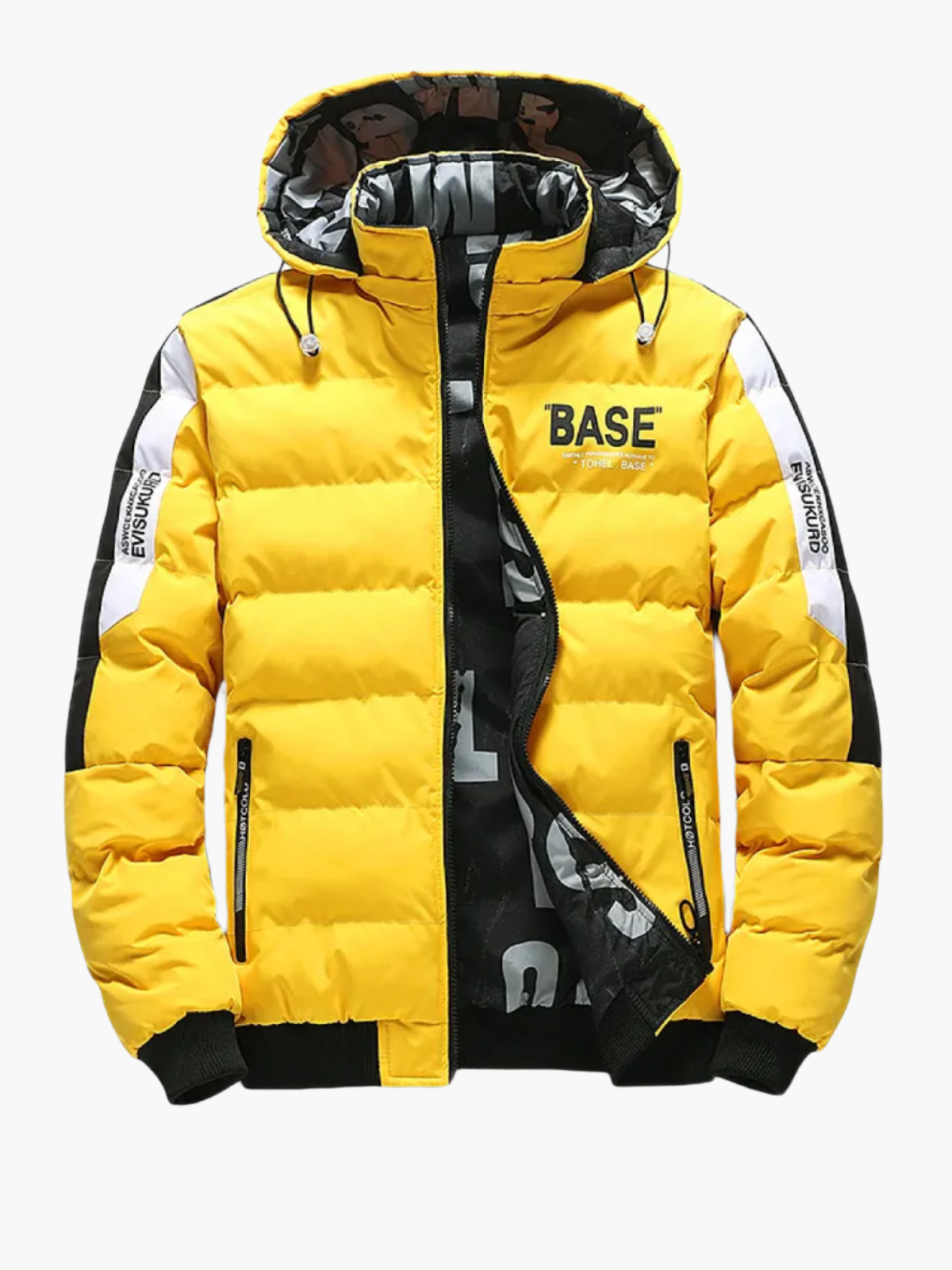 Herren Winter Steppjacke BASE Streetwear Urban Übergangsjacke mit Kapuze