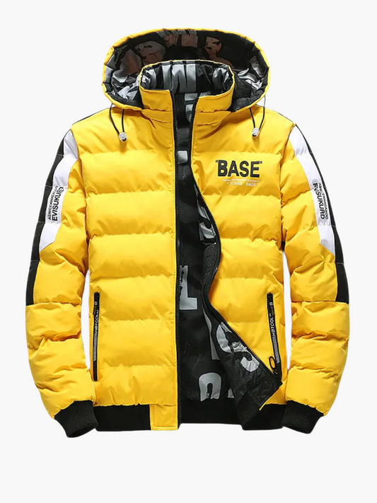 Herren Winter Steppjacke BASE Streetwear Urban Übergangsjacke mit Kapuze