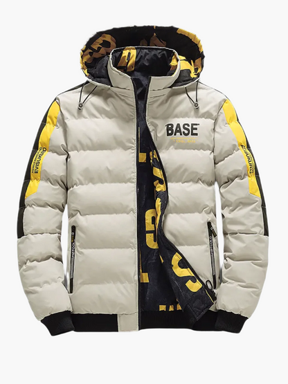 Herren Winter Steppjacke BASE Streetwear Urban Übergangsjacke mit Kapuze