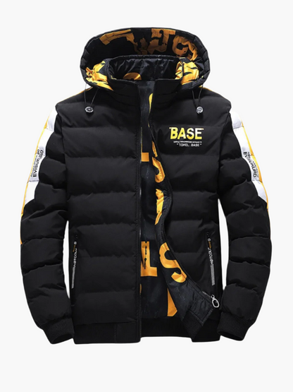 Herren Winter Steppjacke BASE Streetwear Urban Übergangsjacke mit Kapuze