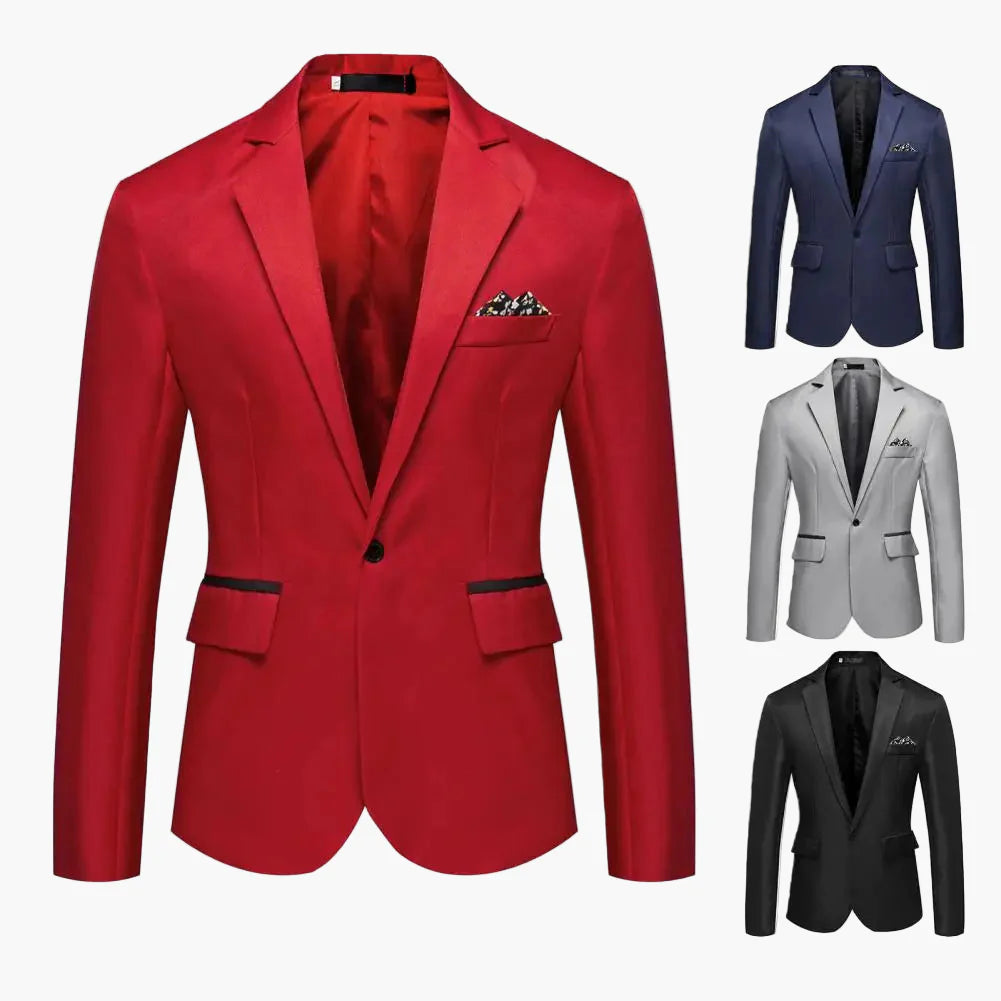 Herren Modernes Ein-Knopf-Sakko für Business und festliche Anlässe – Slim Fit Blazer