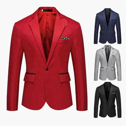 Herren Modernes Ein-Knopf-Sakko für Business und festliche Anlässe – Slim Fit Blazer