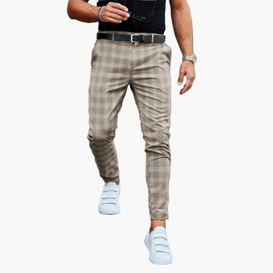 Herren Chino Hose Kariert – Modischer Slim Fit Style für Freizeit & Alltag