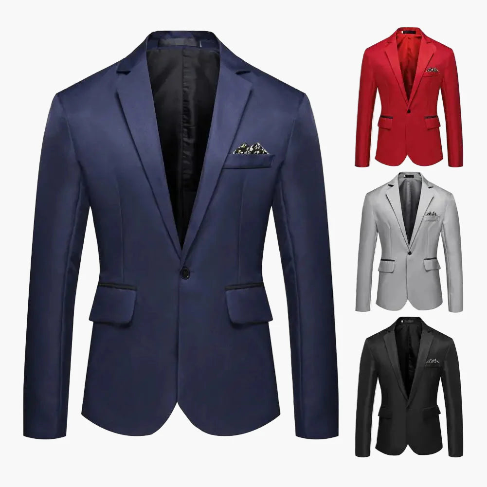 Herren Modernes Ein-Knopf-Sakko für Business und festliche Anlässe – Slim Fit Blazer