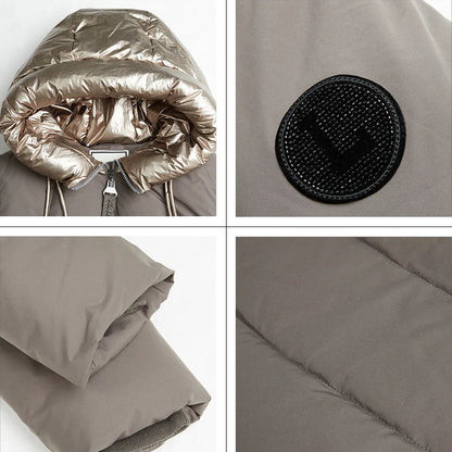 Damen Winter Steppmantel mit Kapuze – Modischer langer Parka für kalte Tage