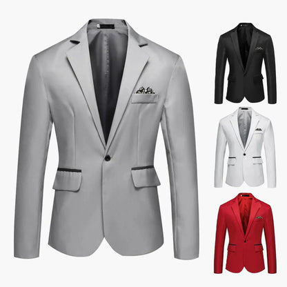 Herren Modernes Ein-Knopf-Sakko für Business und festliche Anlässe – Slim Fit Blazer