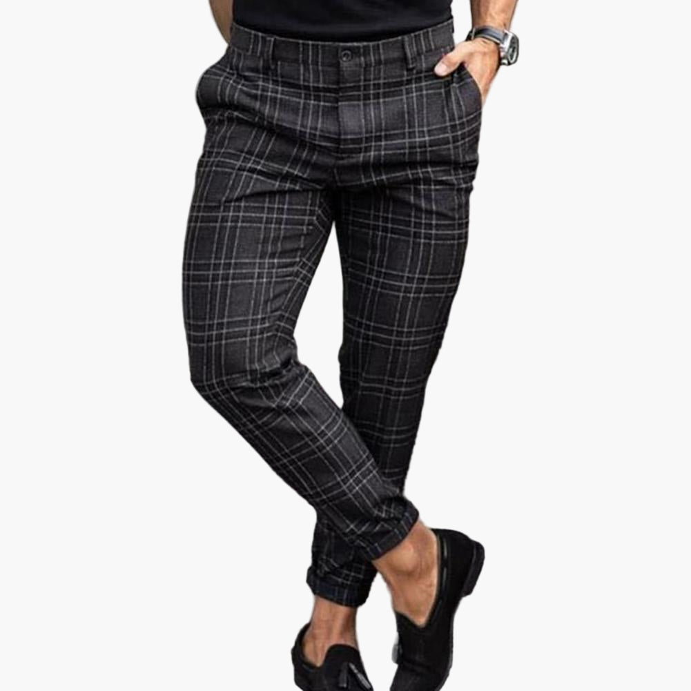 Herren Chino Hose Kariert – Modischer Slim Fit Style für Freizeit & Alltag