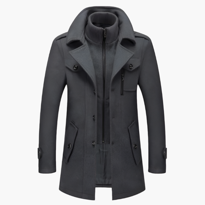 Herren Wintermantel Modern Elegant Business Freizeit Stehkragen Mantel