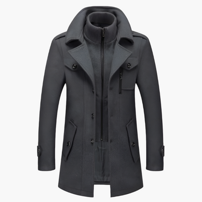 Herren Wintermantel Modern Elegant Business Freizeit Stehkragen Mantel