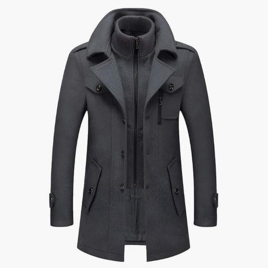 Herren Wintermantel Modern Elegant Business Freizeit Stehkragen Mantel