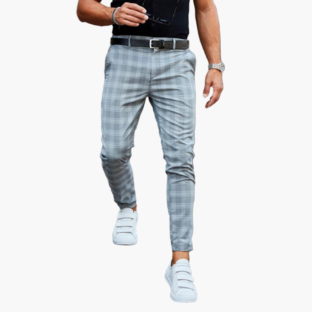 Herren Chino Hose Kariert – Modischer Slim Fit Style für Freizeit & Alltag