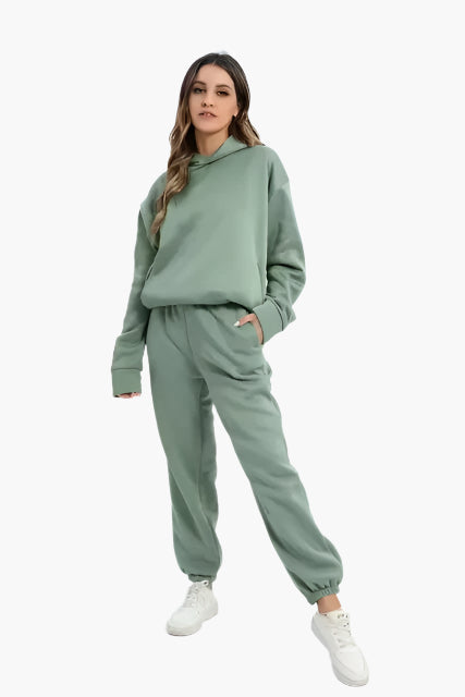 Damen Kapuzenpullover & Jogginghose Set – Bequemer Freizeitanzug für Winter und Alltag
