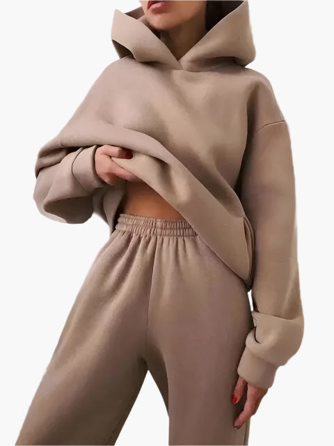 Damen Kapuzenpullover & Jogginghose Set – Bequemer Freizeitanzug für Winter und Alltag