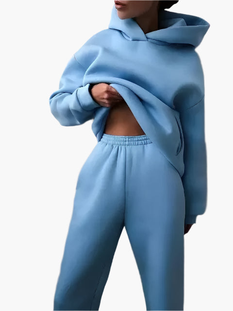 Damen Kapuzenpullover & Jogginghose Set – Bequemer Freizeitanzug für Winter und Alltag