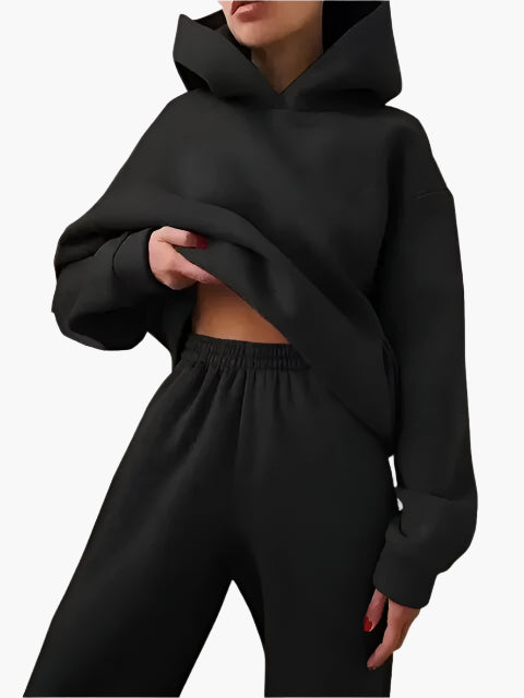 Damen Kapuzenpullover & Jogginghose Set – Bequemer Freizeitanzug für Winter und Alltag
