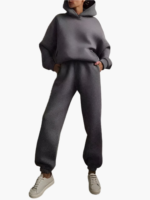 Damen Kapuzenpullover & Jogginghose Set – Bequemer Freizeitanzug für Winter und Alltag