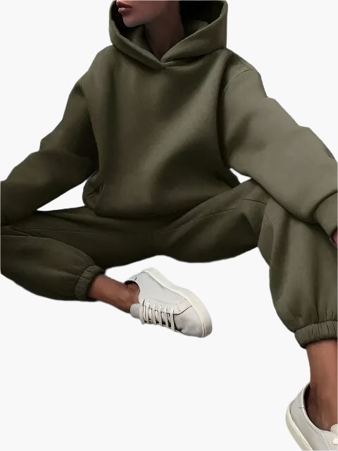 Damen Kapuzenpullover & Jogginghose Set – Bequemer Freizeitanzug für Winter und Alltag