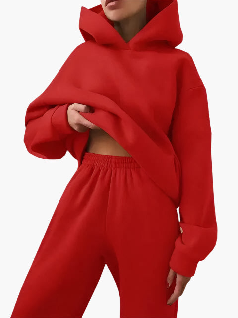 Damen Kapuzenpullover & Jogginghose Set – Bequemer Freizeitanzug für Winter und Alltag