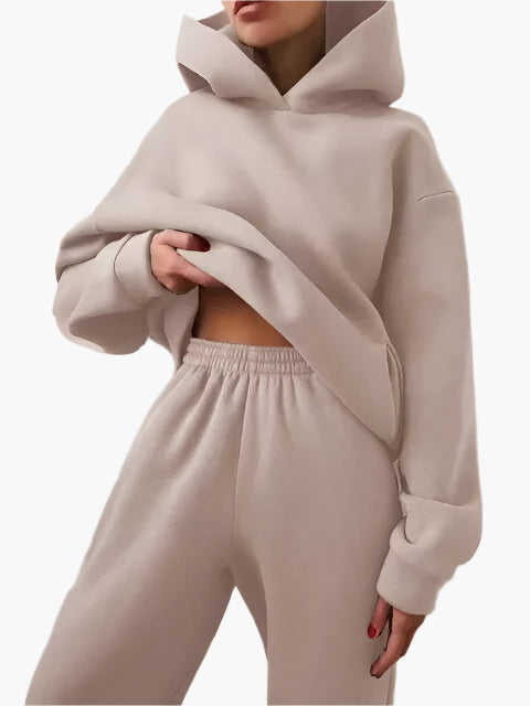Damen Kapuzenpullover & Jogginghose Set – Bequemer Freizeitanzug für Winter und Alltag