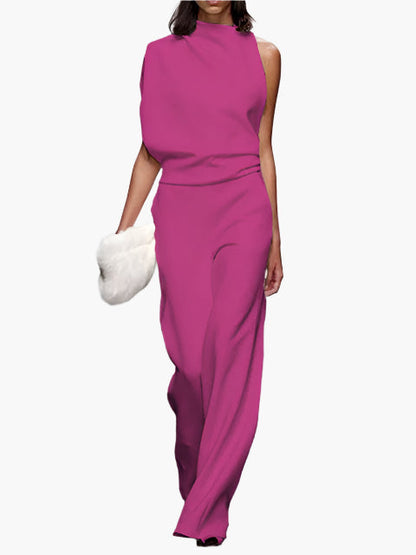 Damen Jumpsuit Elegant – Ärmellos, Weites Bein, Stilvoll für Büro & Alltag