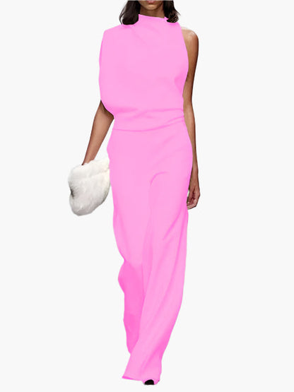 Damen Jumpsuit Elegant – Ärmellos, Weites Bein, Stilvoll für Büro & Alltag