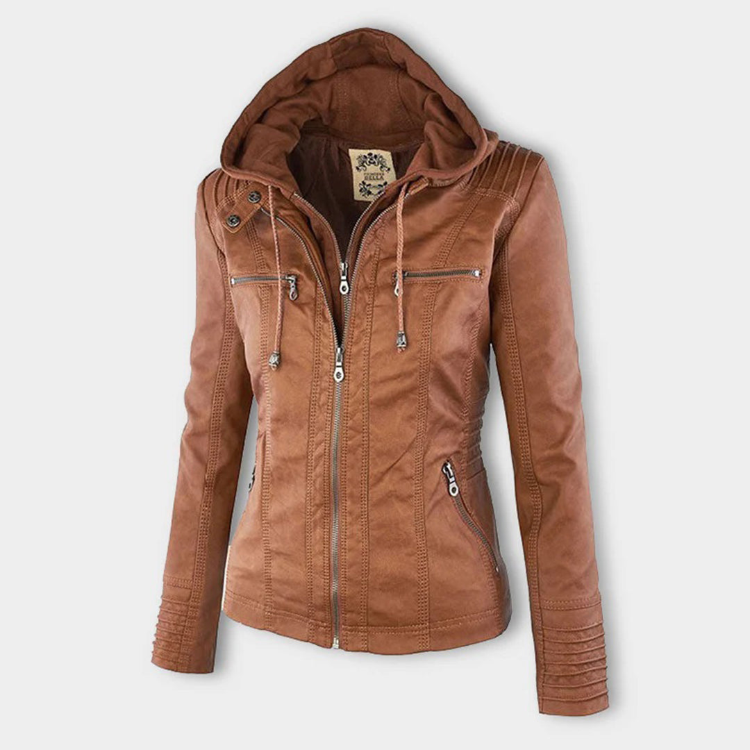 Damen Kunstlederjacke mit Kapuze – Modischer Allrounder für Alltag und Freizeit