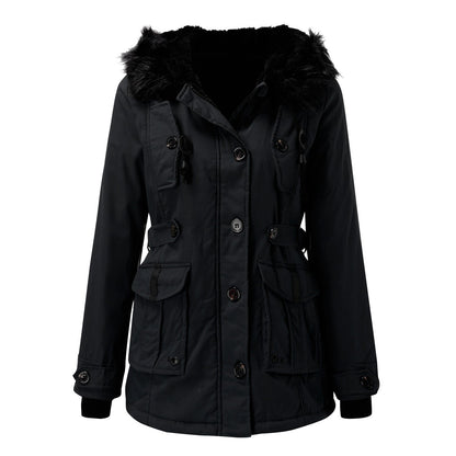 Damen Winterparka mit Kunstfellkapuze – Modischer Mantel für kalte Tage