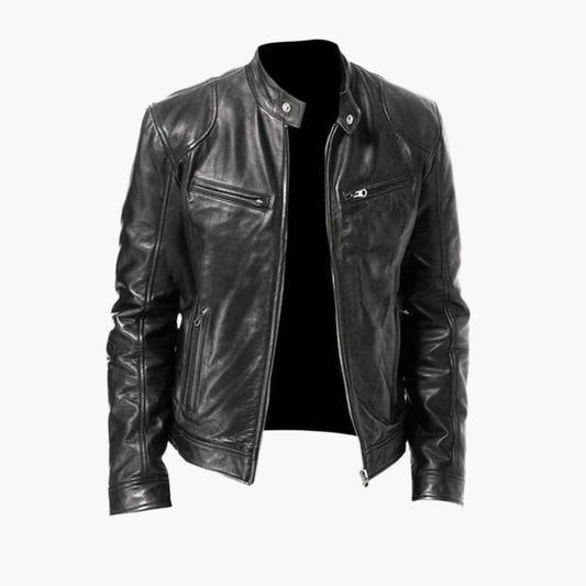 Herren Bikerjacke – Zeitlose Kunstlederjacke im klassischen Stil für Alltag und Freizeit