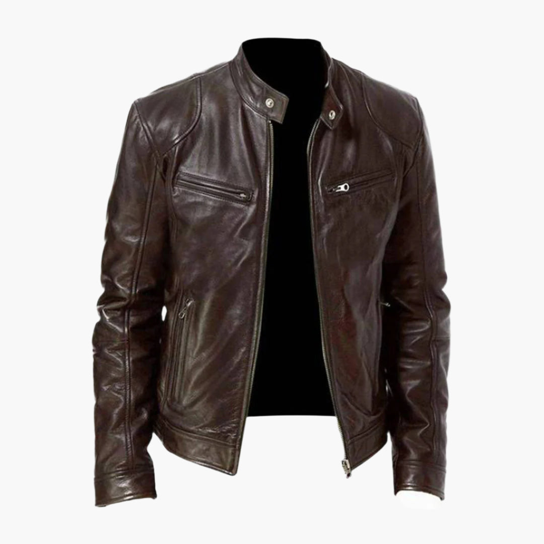 Herren Bikerjacke – Zeitlose Kunstlederjacke im klassischen Stil für Alltag und Freizeit
