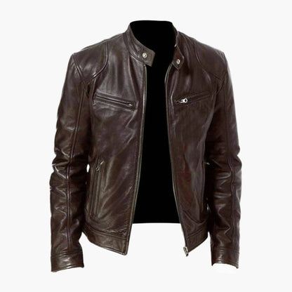 Herren Bikerjacke – Zeitlose Kunstlederjacke im klassischen Stil für Alltag und Freizeit