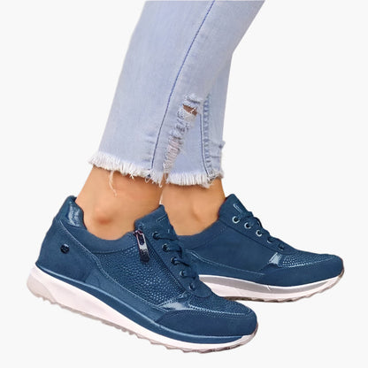Damen Sneaker für Alltag & Freizeit – Modischer Komfortschuh mit Reißverschluss und Plateau