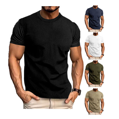Herren Kurzarm Freizeit T-Shirt – Modernes Struktur-Design für Alltag und Fitness