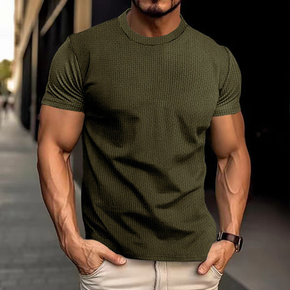 Herren Kurzarm Freizeit T-Shirt – Modernes Struktur-Design für Alltag und Fitness