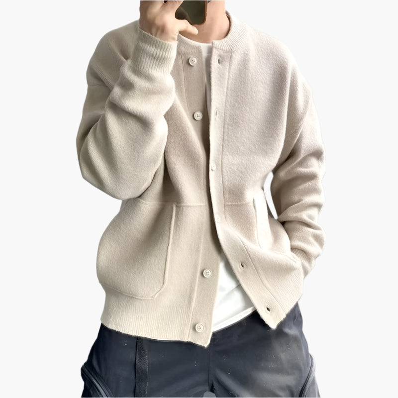 Herren Strickjacke mit Knopfleiste – Lässiger Style für Alltag und Freizeit