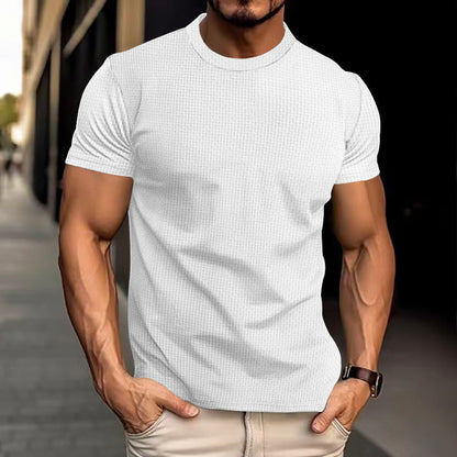 Herren Kurzarm Freizeit T-Shirt – Modernes Struktur-Design für Alltag und Fitness